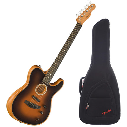 Fender American Acoustasonic Telecaster Guitar Ebony Fretboard with Bag - Sunburst