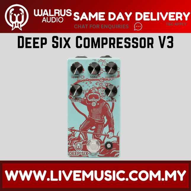 Walrus Audio Deep Six Compressor V3 Guitar Effects Pedal ( Deep Six )