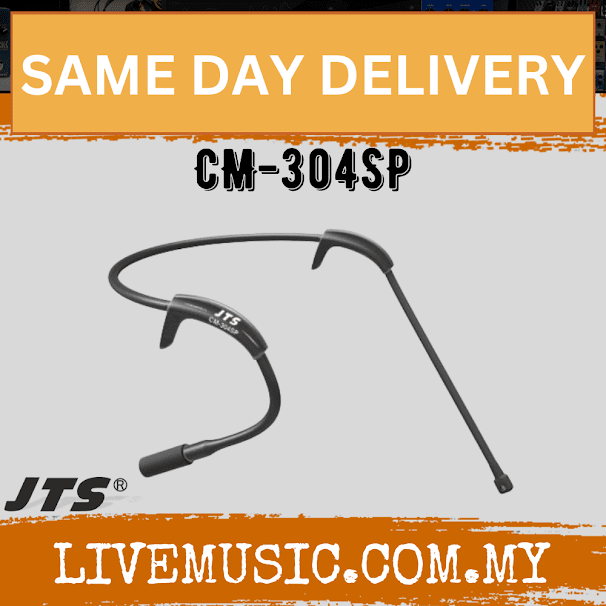 JTS CM-304SP Sweat Proof Head worn microphone - omni-directional - Black ( CM304SP / CM 304SP )