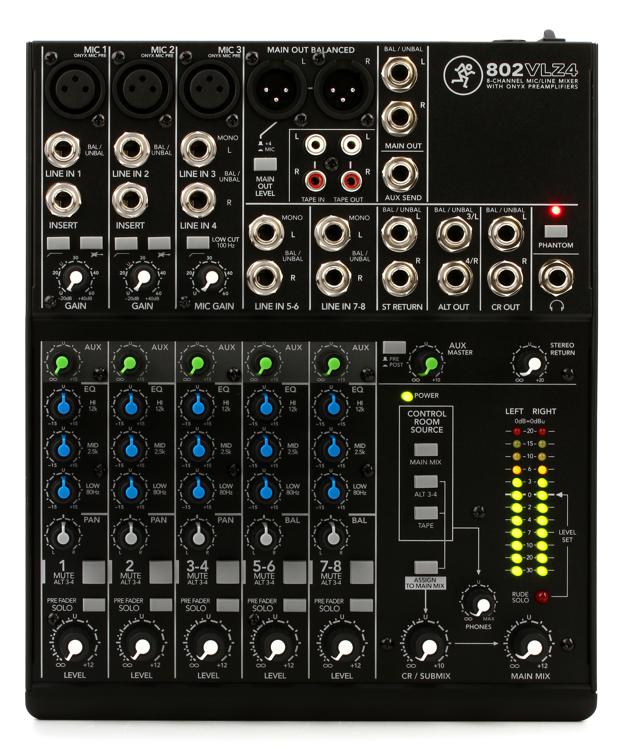 Mackie 802VLZ4 8 Channel Mixer Analog Compact Mixers With Onyx (802 VLZ4/802-VLZ4)