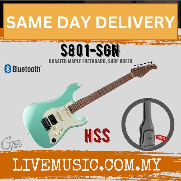 GTRS S801-SGN Intelligent Electric Guitar Roated Maple FB, Surf Green