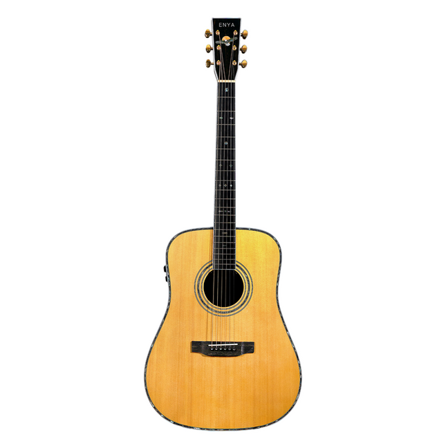 Enya T10S-De 41" Tribute Series Sitka Spruce Solid Top Dreadnought Acoustic Guitar EQ With Hardcase (T10S DE/T10SDE)