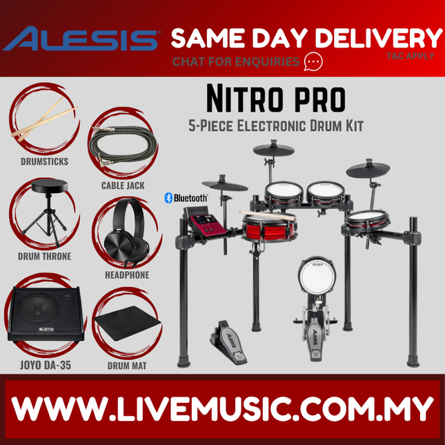 Alesis Nitro Pro Electronic Drum Kit 5-Piece Electronic Drum Kit