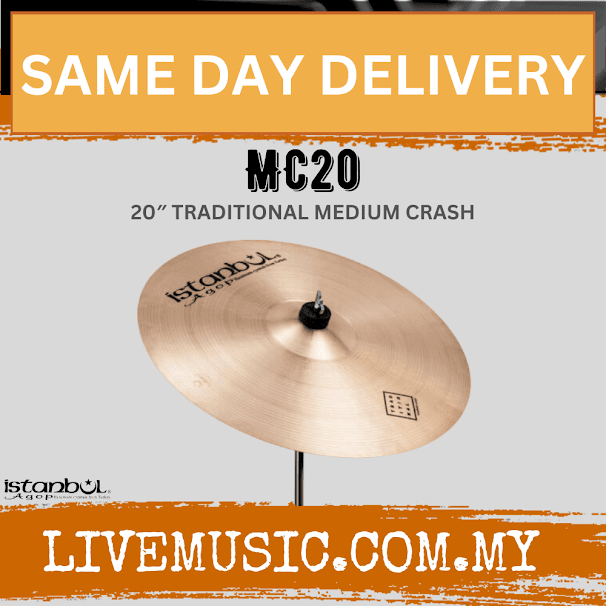 Istanbul Agop Cymbals MC20 20" Traditional Medium Crash Cymbal (MC-20 / MC 20 )