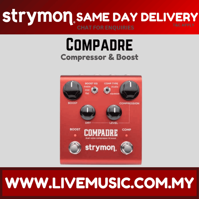 Strymon Compadre Dual Voice Compressor & Boost Guitar Effects Pedal