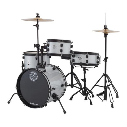Ludwig LC178X029DIR Pocket Kit 4-Piece Drum Kit with Hardware and Cymbals - White Sparkle (LC178X 029DIR)