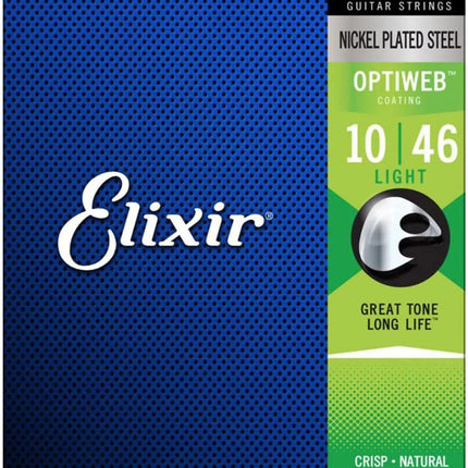 Elixir 19052 Optiweb Coated Electric Guitar String, Light (10-46)
