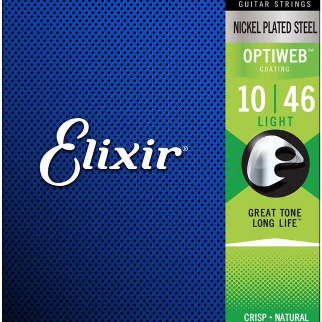 Elixir 19052 Optiweb Coated Electric Guitar String, Light (10-46)