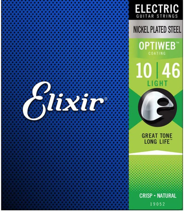 Elixir 19052 Optiweb Coated Electric Guitar String, Light (10-46)