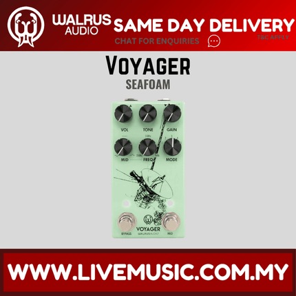 Walrus Audio Voyager Mkii Preamp Overdrive Pedal in Seafoam