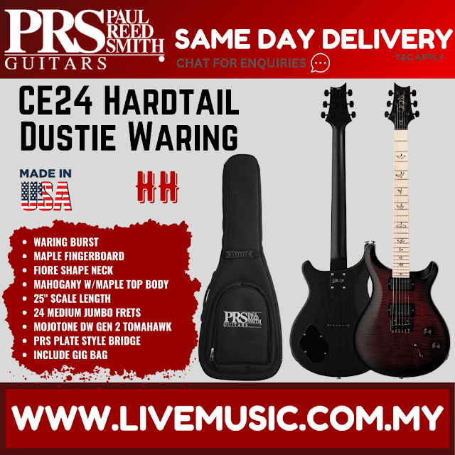 PRS Dustie Waring CE24 Hardtail Limited Edition Electric Guitar w/Bag, (CE24)