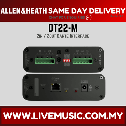 Allen & Heath DT22-M Dante Input / Output Interface ( DT22 M / DT22M )