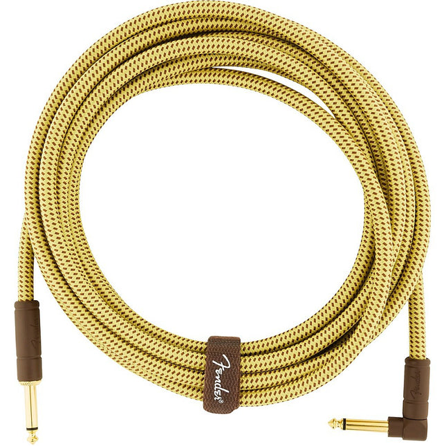 Fender Deluxe Series Angled Instrument Cable, 25ft - Tweed