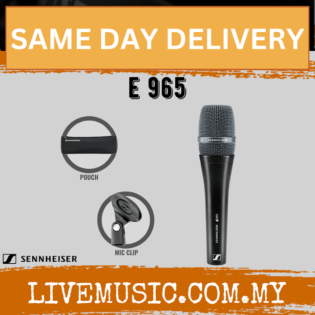 Sennheiser E 965 Handheld Condenser Microphone with FREE Mic Cable (E965/E-965)