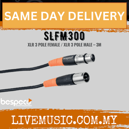 Bespeco SLFM300 Silos Series Microphone Cables Cannon 3M ( SLFM 300 / SLFM-300 )