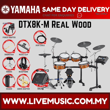 Yamaha DTX8K-M Electronic Drum Set With NUX PA-50 Amplifier And Drum Throne - Real Wood ( DTX8 / DTX8K / DTX8KM )