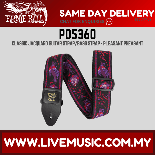 Ernie Ball 5360 Classic Jacquard Guitar Strap, Pleasant Pheasant