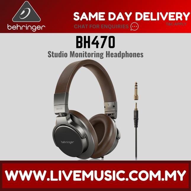 Behringer BH470 Studio Monitoring Headphones - Brown ( BH-470 BH 470 )