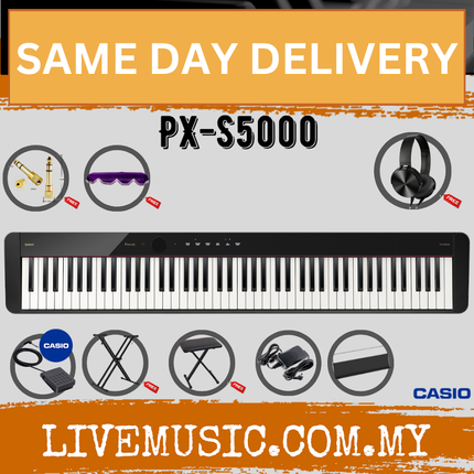 Casio Privia PX-S5000 Digital Piano w/Piano Bench, Keyboard Stand and Headphone - Black ( PXS5000 / PX S5000 )