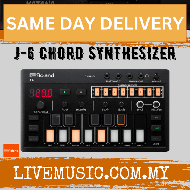 Roland Aira Compact J-6 Chord Synthesizer Portable 4 Voice Synthesiser (J6 / J 6 )
