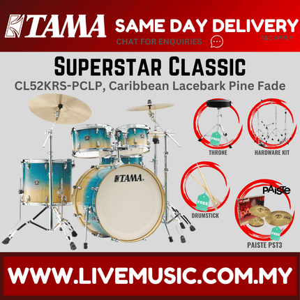 Tama Superstar Classic CL52KRS 5-Piece With PST3 Cymbal Set - ( CL-52KRS )