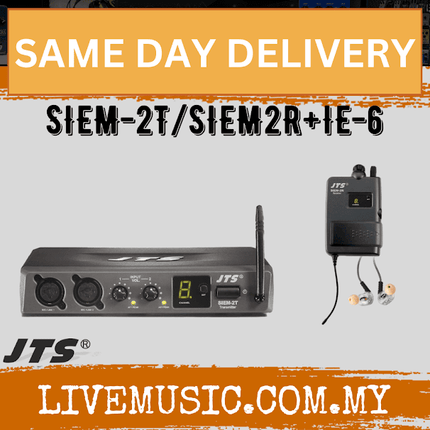 JTS SIEM-2T/SIEM2R+IE-6 Entry level single pack UHF PLL in ear monitoring system with IE-6 earphone