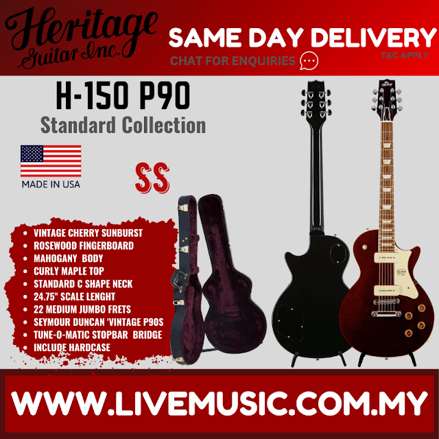 Heritage Standard Collection H-150 P90 Electric Guitar with Case, Oxblood ( H150 H 150 )