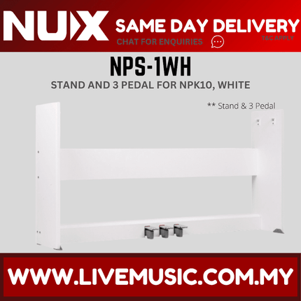 Nux NPS-1 Stand and Pedal design For NPK-10 Digital Piano - White ( NPS1 / NPK10 )