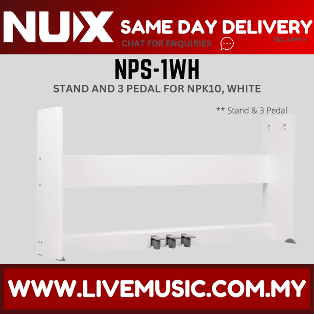 Nux NPS-1 Stand and Pedal design For NPK-10 Digital Piano - White ( NPS1 / NPK10 )