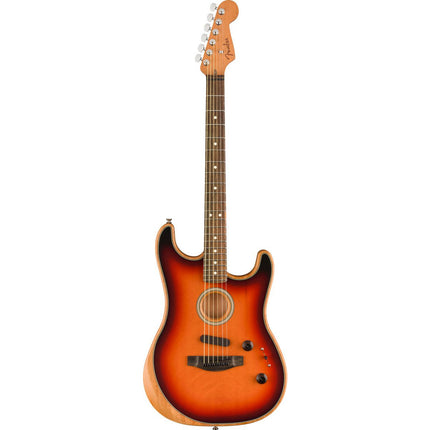 Fender American Acoustasonic Stratocaster, Ebony Fretboard with Bag - 3-Color Sunburst
