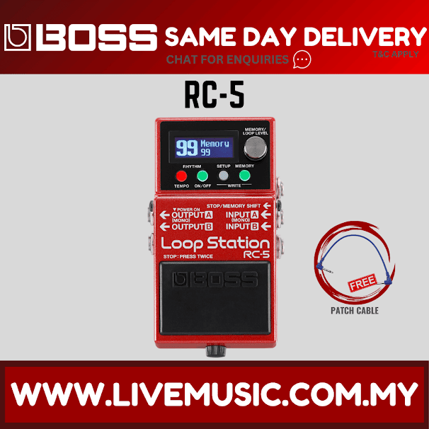 Boss RC-5 Loop Station Compact Phrase Recorder Pedal (RC5 RC 5)