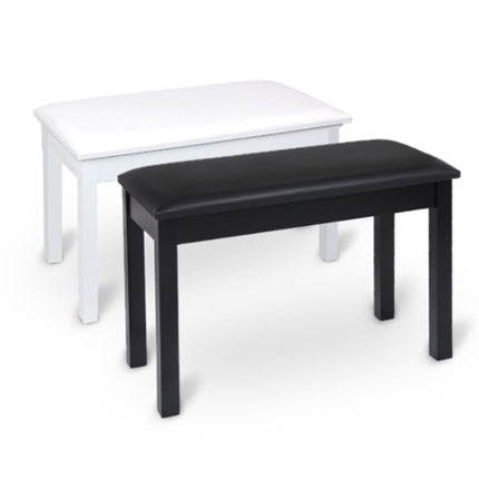 Kadenza Q-110H Piano Bench Leather Padded Double Seater With Storage Box - White (Q110H)