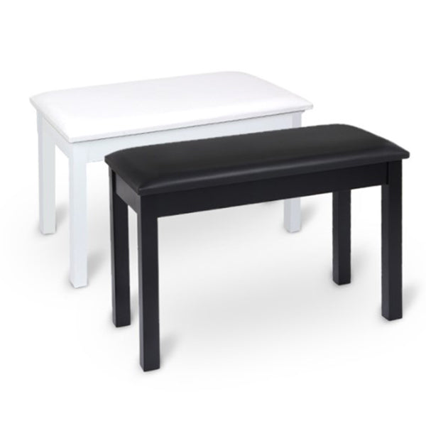 Kadenza Q-110H Piano Bench Leather Padded Double Seater With Storage Box - White (Q110H)