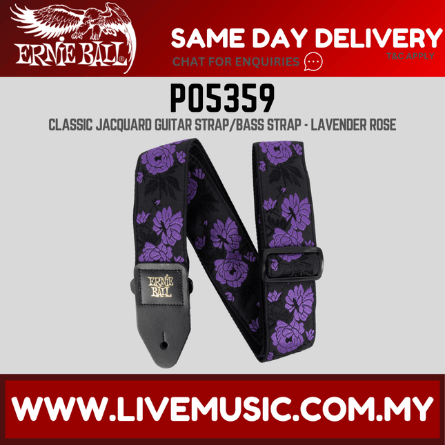 Ernie Ball 5359 Classic Jacquard Guitar Strap, Lavender Rose