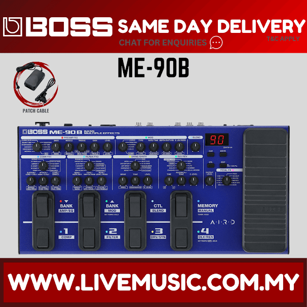 BOSS ME-90B Bass Multi-Effect Pedal With Adapter And Gig Bag ( ME90B / ME 90B )