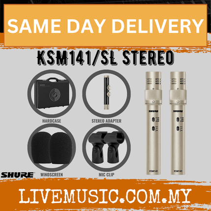 Shure KSM141/SL STEREO Condenser Microphone - Stereo Pair ( KSM141-SL / KSM141SL / KSM141 SL )