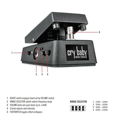 Jim Dunlop CBM535Q Cry Baby Mini 535Q Wah Pedal (CBM-535Q / CBM 535Q)