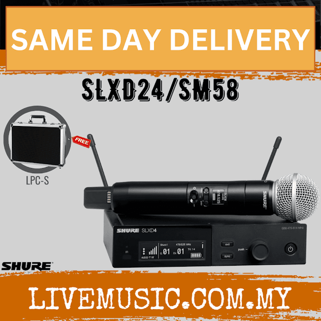 Shure SLXD24/SM58 Wireless System with SM58 Handheld Transmitter ( SLXD SLXD24-SM58 / SLXD24SM58 )