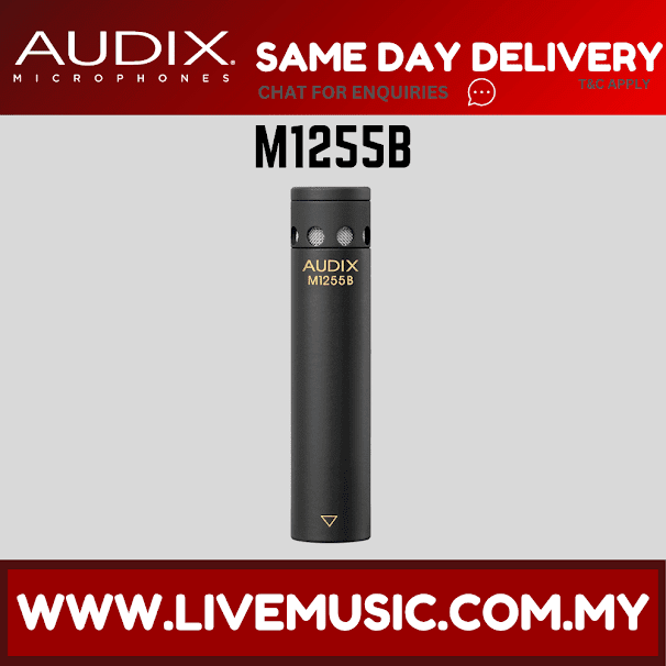 Audix M1255B Miniature Condenser Microphone - Black (M1255 B/M1255-B)