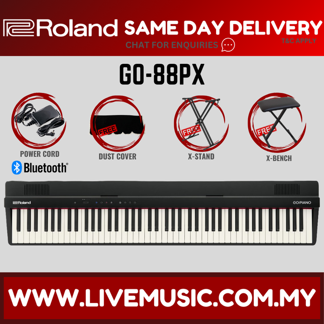 Roland GO-88PX Full Size 88 Keys Digital Piano - Black ( GO88PX / GO-PIANO 88 / GOPIANO88 )