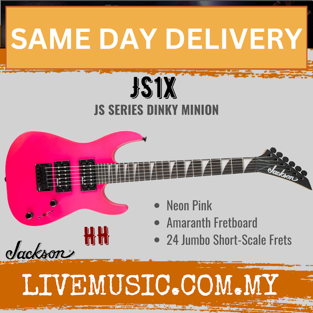 Jackson JS1X JS Series Dinky Minion Electric Guitar, Amaranth Fretboard - Neon Pink (JS1x/JS 1X)