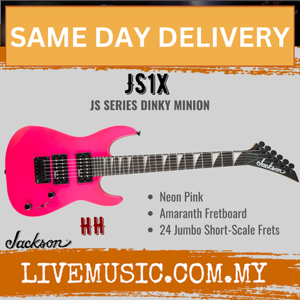 Jackson JS1X JS Series Dinky Minion Electric Guitar, Amaranth Fretboard - Neon Pink (JS1x/JS 1X)