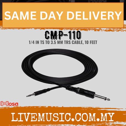 Hosa CMP-110 Cable 3.5mm Trs-1/4inch Ts, 10ft (CMP110/CMP 110)