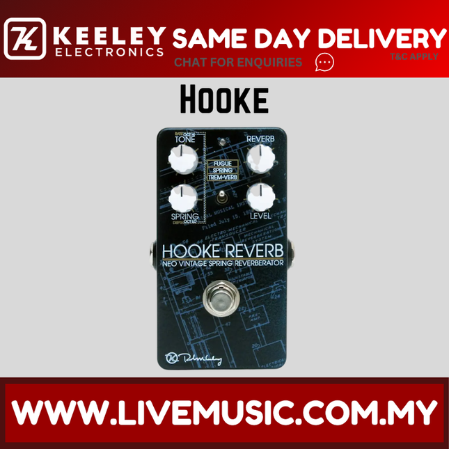 Keeley Hooke Spring Reverb Guitar Effects Pedal