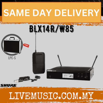 Shure BLX14R/W85 Lavalier Wireless System, BLX4R Wireless Receiver, BLX1 Bodypack Transmitter & WL185 Lavalier Microphone ( BLX14R-W85 / BLX14RW85 )