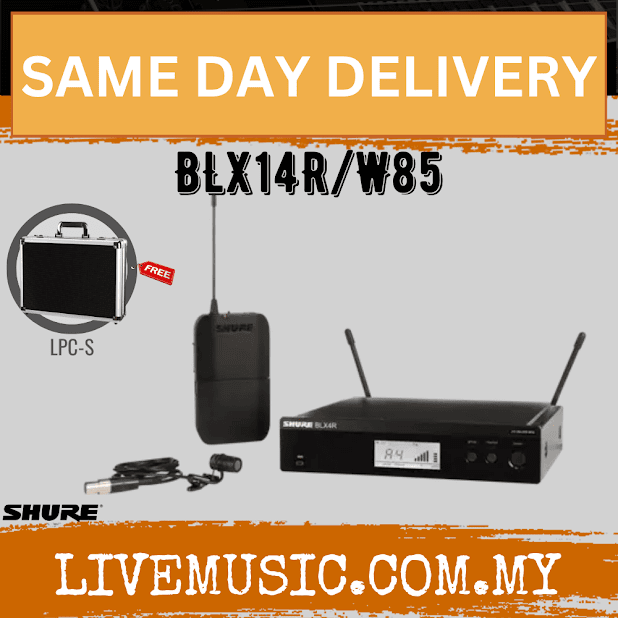 Shure BLX14R/W85 Lavalier Wireless System, BLX4R Wireless Receiver, BLX1 Bodypack Transmitter & WL185 Lavalier Microphone ( BLX14R-W85 / BLX14RW85 )