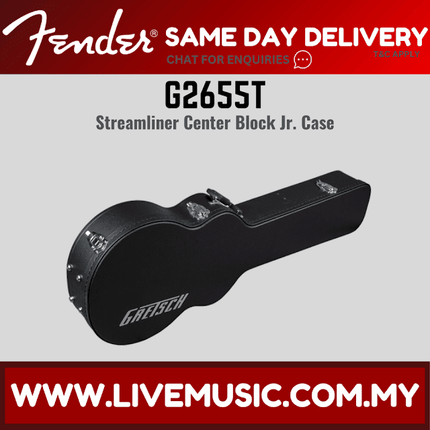 Gretsch G2655T Streamliner Centre Jr Block Electric Guitar Hard Case, Black