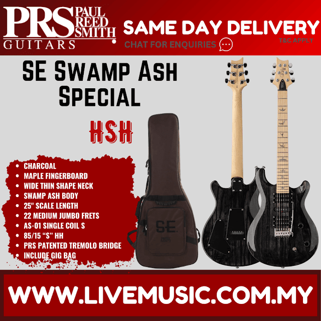 PRS SE Swamp Ash Special Electric Guitar w/Bag, Charcoal