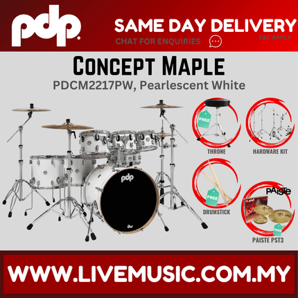 PDP by DW CM7 Concept Maple Shell Pack - 7-piece with Paiste PST3 Cymbals - (PDCM2217)