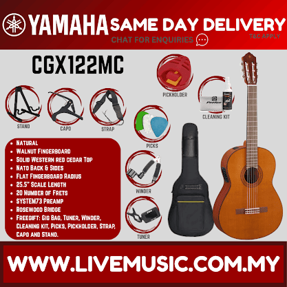 Yamaha CGX122MC Solid Cedar Top Classical Acoustic-Electric (CGX-122MC CGX 122MC)